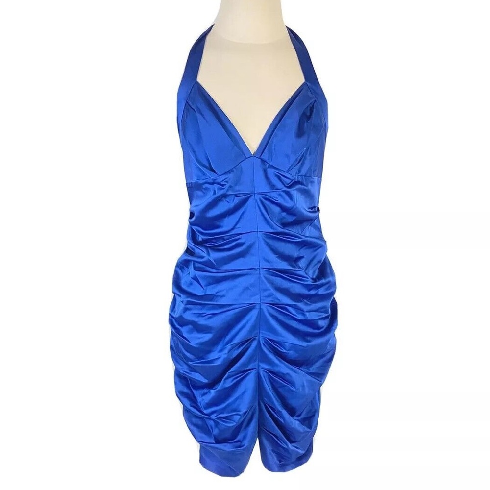 BCBGMAXAZRIA Royal Blue V-Neck Mini Dress Size 10